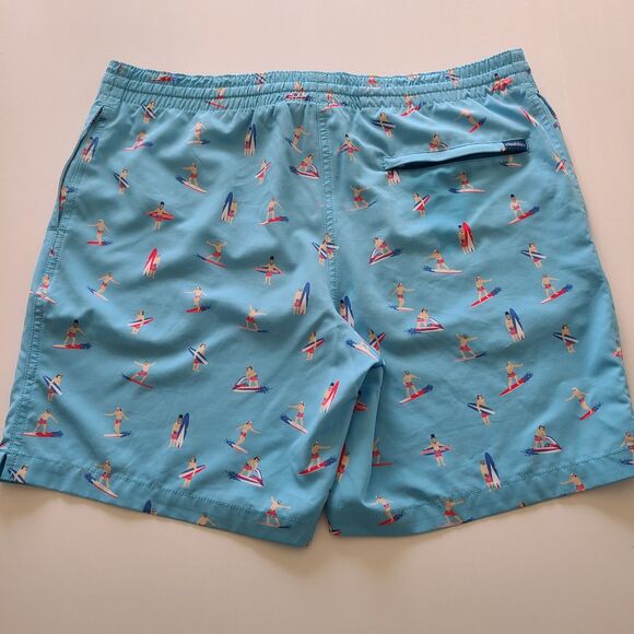 Chubbies Men's Blue Surfer Print Swim Trunks Board Shorts Size Medium - Picture 8 of 11